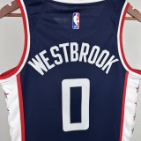 Copy Los Angeles Clippers City Edition Blue  #0 WESTBROOK 1:1 Quality NBA  Season Jerseys 2025