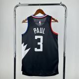 Los Angeles Clippers  Black #3 PAUL 1:1 Quality NBA  Season Jerseys  2023