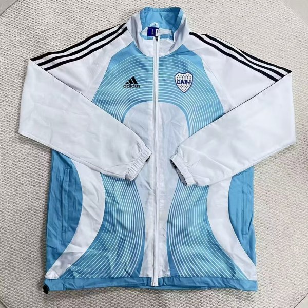 Boca Juniors Windbreaker Blue White 1:1 Quality Soccer Jersey 26-27