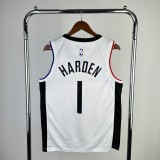 Los Angeles Clippers  Whute #1 HARDEN 1:1 Quality NBA  Season Jerseys 2021
