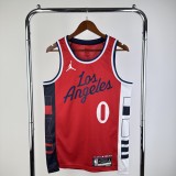 Los Angeles Clippers  Red  #0 WESTBROOK  1:1 Quality NBA  Season Jerseys 2025