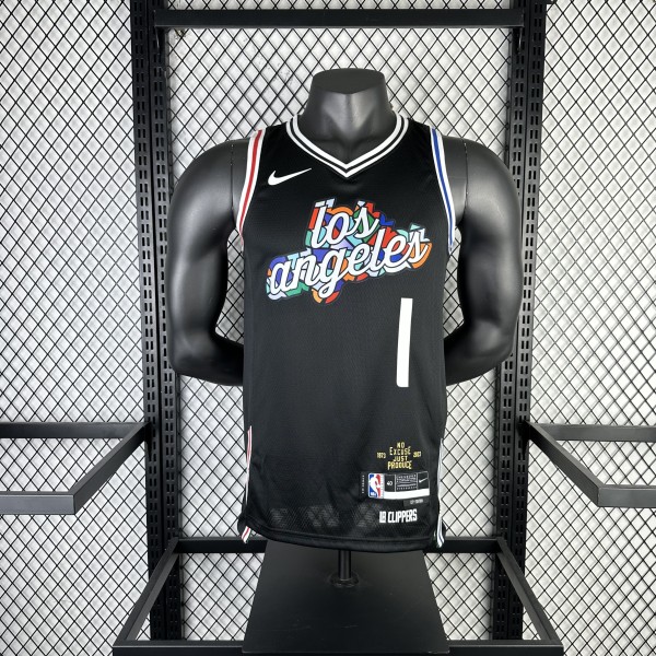Los Angeles Clippers City Edition   Black  #1 HARDEN 1:1 Quality NBA  Season Jerseys 2023