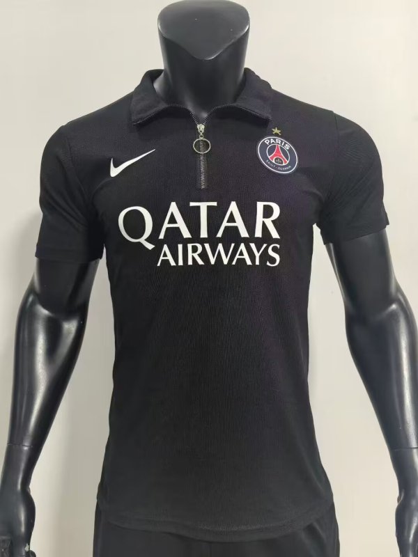 PSG Paris Polo Player Black 1:1 Quality Soccer Jersey  25-26