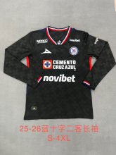 Cruz Azul Long Sleeve Two Away  1:1 Quality Soccer Jersey 25-26