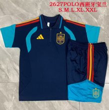 Spain Polo Blue 1:1 Quality Soccer Jersey  26-27
