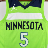 Timberwolves EDWARDS #5 Fluorescent Green NBA Jerseys