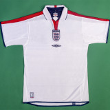 2004 England Home White Retro Soccer Jersey