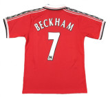 1998-1999 M Utd Home #7 Beckham Retro Soccer Jersey ★★