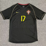2006 Portugal Away Black Retro Soccer Jersey