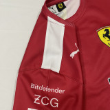 2025 Ferrari Red F1 Team T-Shirt  圆领 背后三个广告