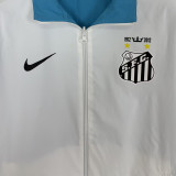 2012/13 Santos White And Blue Retro Reversible Windbreaker 双面