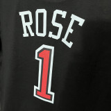 2025 BULLS ROSE #1 Black High Quality Casual T-Shirt T160