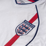 2002 England Home White Retro Soccer Jersey