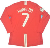 RONALDO #7 2007-08 M Utd Home Red Long Sleeve Retro Jersey UCL Version胸前绣欧冠决赛字欧冠字体有 ★★球