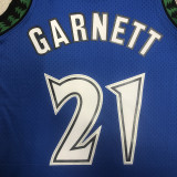 2003/04 Timberwolves GARNETT #21 Retro Blue NBA Jerseys热压