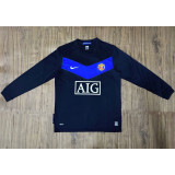 2009/10 M Utd Home Red Long Sleeve Retro Soccer Jersey