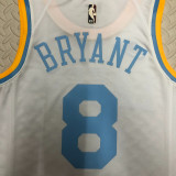 Lakers BRYANT #8 White Retro NBA Jerseys