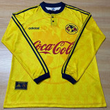 19997/1999 Club America Home Yellow Retro Long Sleeve Soccer Jersey