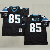 WALLS #85 Men's Carolina Panthers Retro NFL Jersey 黑豹