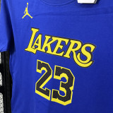 2025 Lakers Jordan JAMES #23 Blue High Quality Casual T-Shirt T183