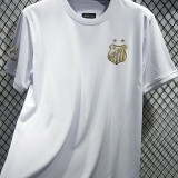 2025 Santos White Cotton Retro Style T-Shirt