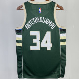 2023/24 Bucks ANTETOKOUNMPOL #34  Green NBA Jerseys