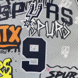 1902/03 Spurs PARKER #33 Grey Retro NBA Jerseys 热压