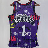 1998/99 Timberwolves MCGRADY #1 Purple Retro NBA Jerseys 热压