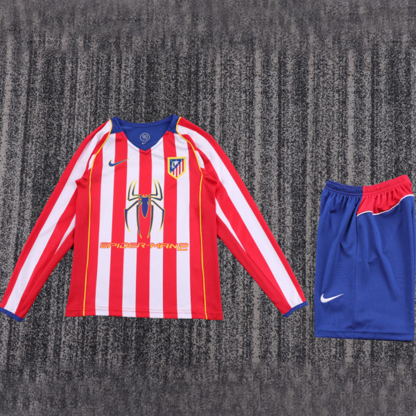 2004/2005 ATM SPIDER-MAN2 Home Retro Kids Long Sleeve Soccer Jersey
