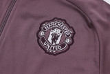 2025/26 M Utd Grey Purple Kids Jacket Tracksuit
