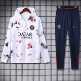2025 PSG White Hoody Zipper Jacket Tracksuit