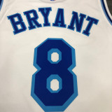 LA Lakers Bryant # 8 White NBA Jerseys Hot Pressed