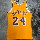 2007/08 Lakers BRYANT #24 Retro Yellow NBA Jerseys热压