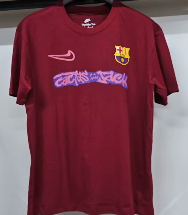 2025/26 BA x Travis Scott Red Pure Cotton Jersey 胸前红色字