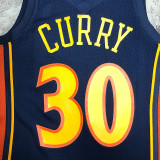 2009/10 Warriors CURRY #30 Purplish Blue Retro NBA Jerseys 热压