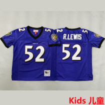 R.LEWIS #52 Baltimore Ravens Retro Kids NFL Jersey 乌鸦