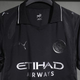 2025/26 Man City Away Black Player Version Soccer Jersey