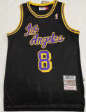 1996/97 Lakers Bryant #8 Black Mitchell Ness Retro Jerseys 刺绣