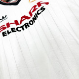 1982/83 M Utd Away White Long Sleeve Retro Soccer Jersey
