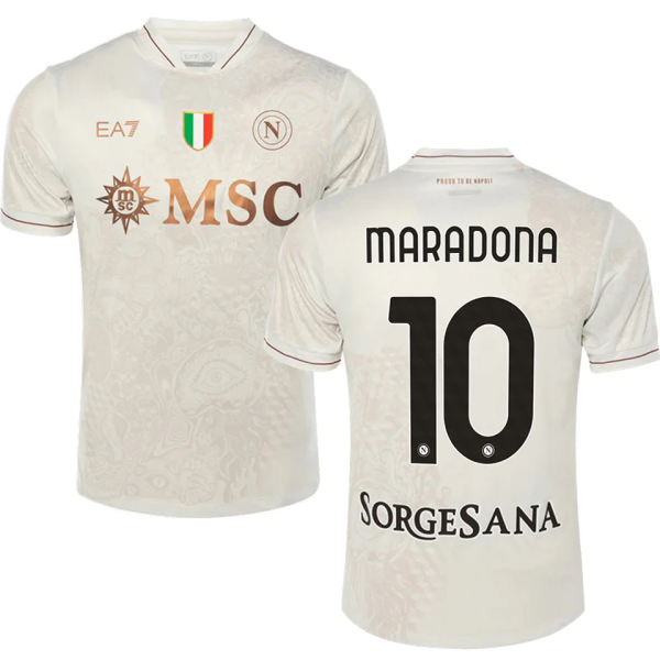 MARADONA #10 Napoli 1:1 Quality Away Fans Jersey 2025/26 (Have Champion Patch 胸前章 And SORGESANA 号下广告)★★