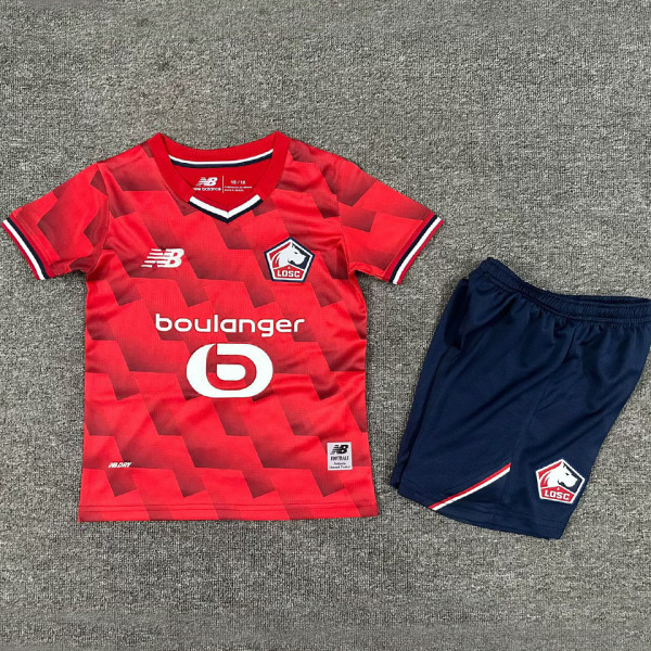 2025/26 Lille Home Red Kids Soccer Jersey
