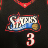 76ers IVERSON #3 Retro Black NBA Girl Jersey