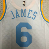 Lakers JAMES #6 White Retro NBA Jerseys