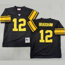BRADSHAW #12 Men's Pittsburgh Steelers Retro NFL Jersey 钢人