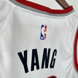 Trail Blazers YANG #16 White NBA Jersey