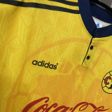 1998/99 Club America Home Yellow Retro Soccer Jersey