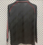 2025 M Utd Black Retro Style Fans Long Sleeve Soccer Jersey