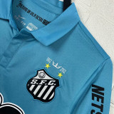 2012/13 Santos Blue Retro Long Sleeve Soccer Jersey