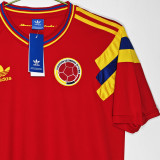 1990 Colombia Away Red Retro Soccer Jersey