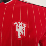 2025/26 M Utd Red Retro Style Player Version Soccer Jersey
